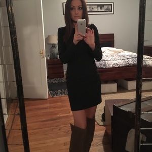 Elizabeth & James Long-Sleeve Open-Back Mini Dress